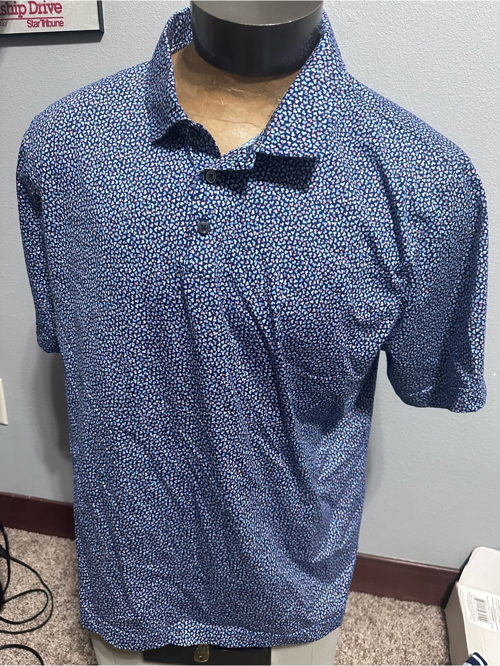 Bugatchi OohCotton Tech Micro-Print Polo Shirt